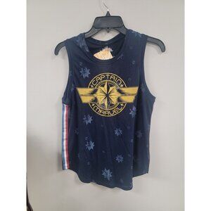 Captain Marvel Womens Tank Top Medium Marvel Star Print